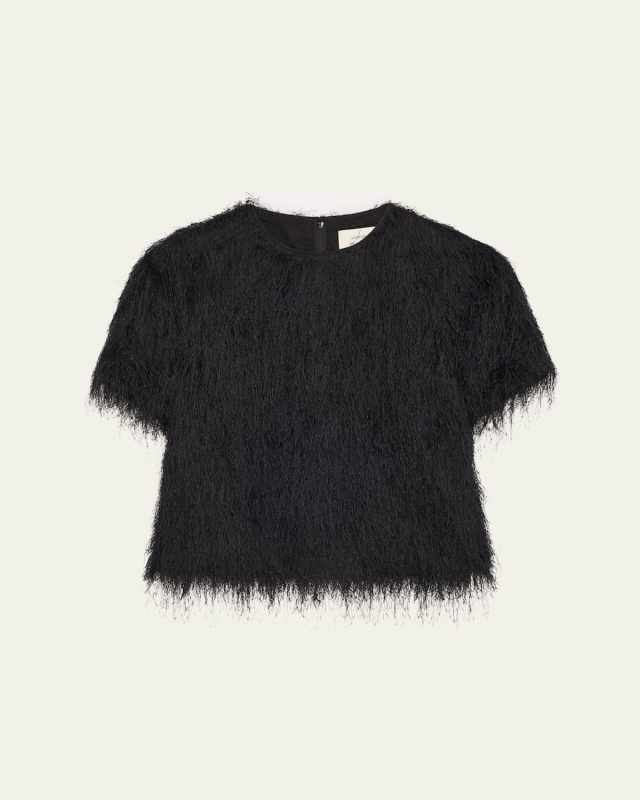 Zaro Fringe Short-Sleeve Top